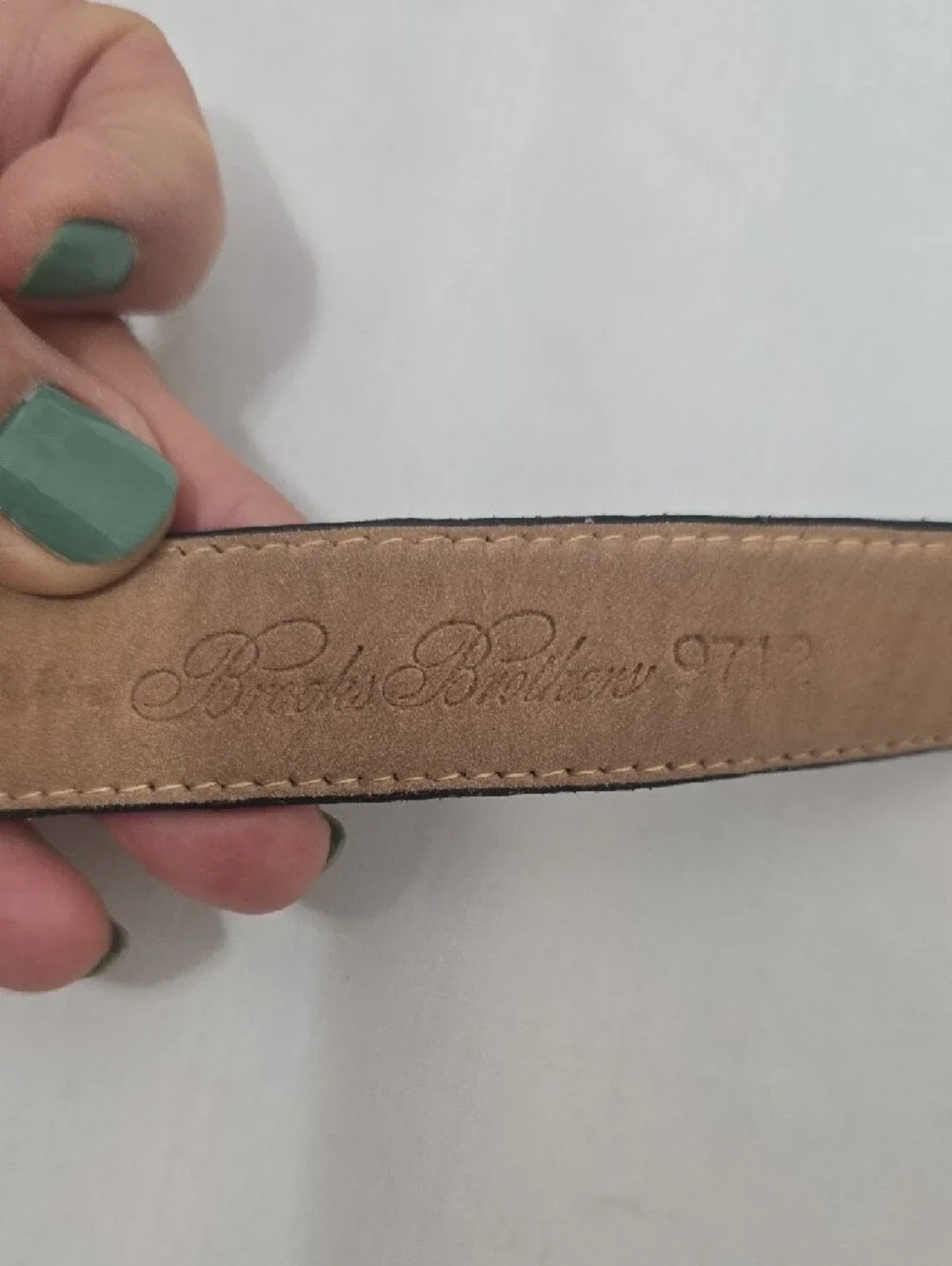 Brooks Brothers Tan Leather Belt with‎ Black Edge M